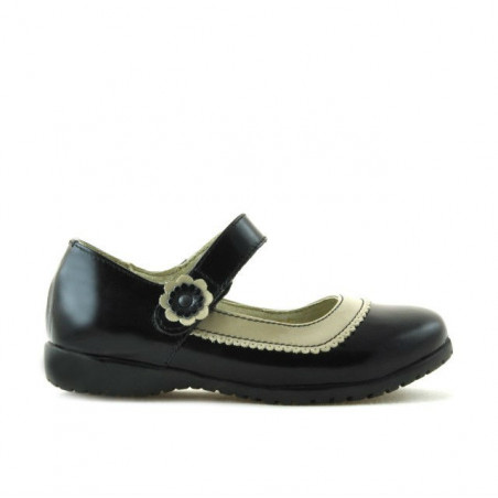 Pantofi copii mici 19c lac negru+bej