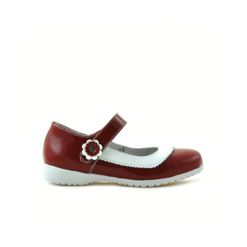 Pantofi copii mici 19c lac rosu+alb