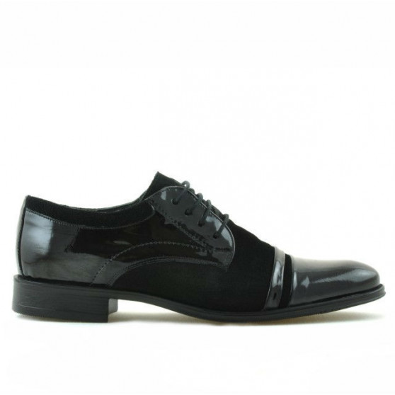 Pantofi eleganti adolescenti 391 velur negru combinat Pantofi eleganti adolescenti 391 velur negru combinat