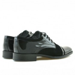 Pantofi eleganti adolescenti 391 velur negru combinat