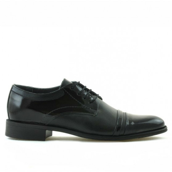 Pantofi eleganti adolescenti 391 lac negru combinat Pantofi eleganti adolescenti 391 lac negru combinat