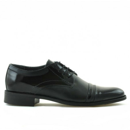 Pantofi eleganti adolescenti 391 lac negru combinat