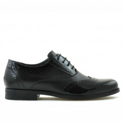 Pantofi eleganti adolescenti 393 lac negru combinat