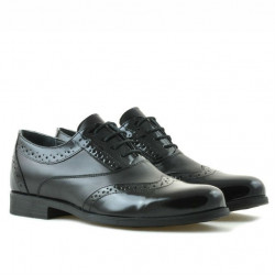 Pantofi eleganti adolescenti 393 lac negru combinat