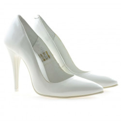 Pantofi eleganti dama 1241 lac alb