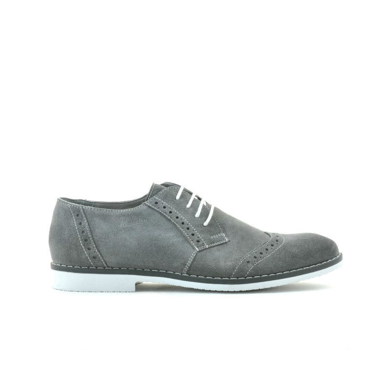 Pantofi casual / eleganti barbati 746 gri velur 