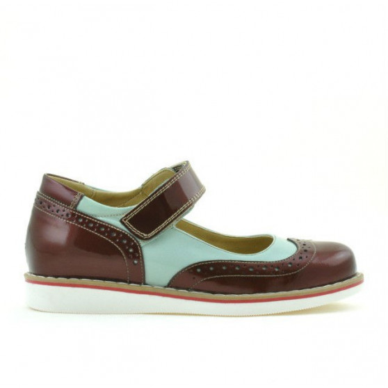 Pantofi copii 153 lac bordo combinat