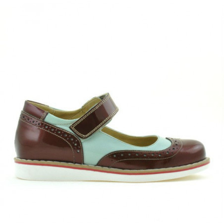 Pantofi copii 153 lac bordo combinat