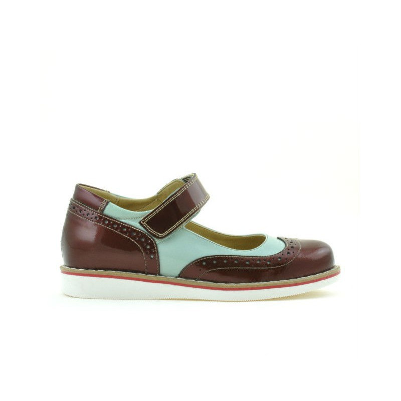 Pantofi copii 153 lac bordo combinat