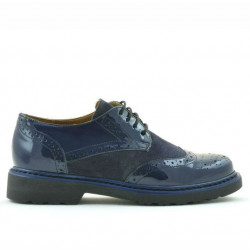 Pantofi casual dama 663 lac indigo combinat