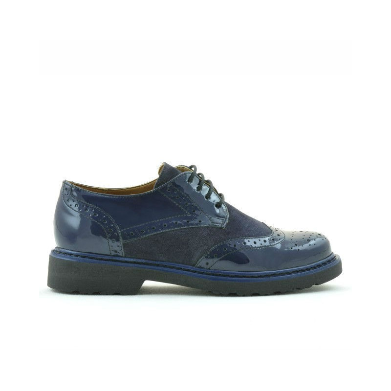 Pantofi casual dama 663 lac indigo combinat