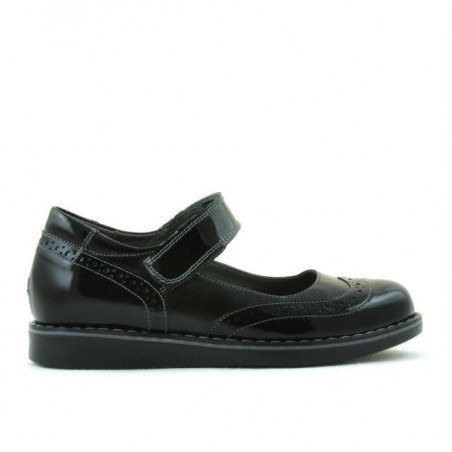 Pantofi copii 153 lac negru combinat