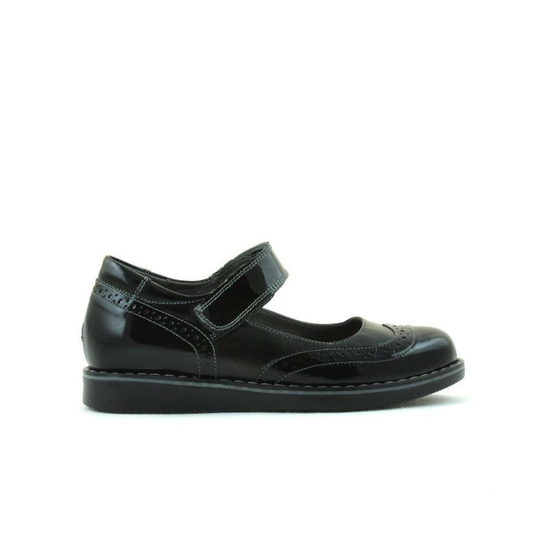Pantofi copii 153 lac negru combinat