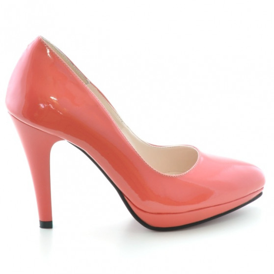 Elegáns női cipő 1233 piros korall lakk Elegáns női cipő 1233 piros korall lakk