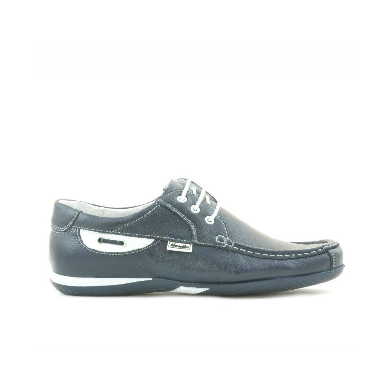 Mocasini barbati 718 indigo+alb