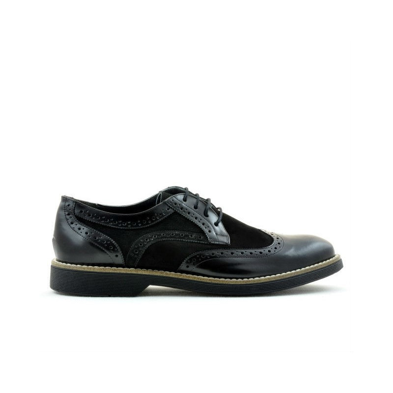 Pantofi casual barbati 826 negru florantic combinat
