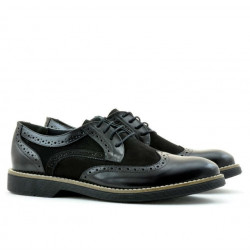 Pantofi casual barbati 826 negru florantic combinat