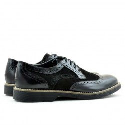 Pantofi casual barbati 826 negru florantic combinat