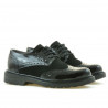 Pantofi casual dama 663 lac negru combinat