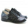 Pantofi casual dama 608 lac negru combinat