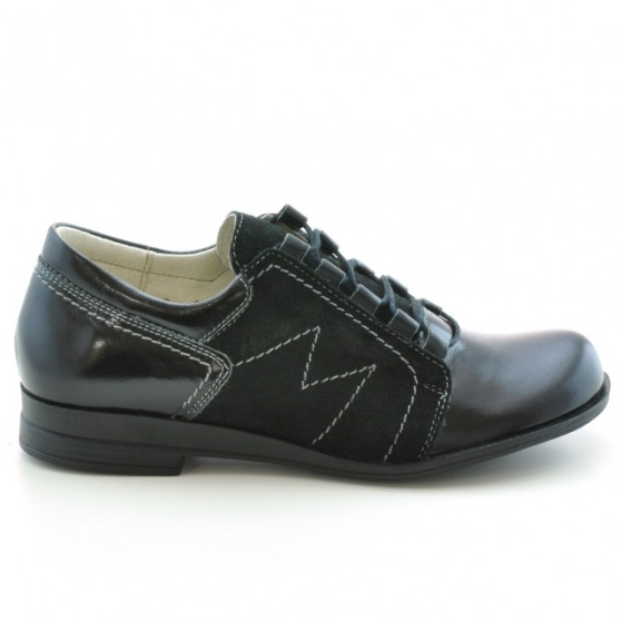 Pantofi casual dama 608 lac negru combinat
