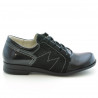 Pantofi casual dama 608 lac negru combinat