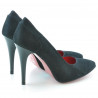 Pantofi eleganti dama 1230 negru antilopa satinat