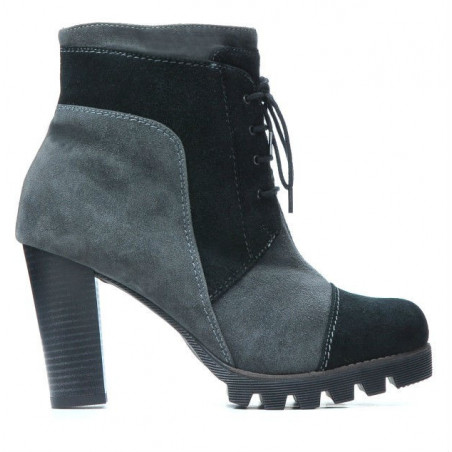 Ghete dama 1135 gri antilopa+negru