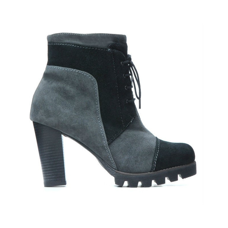Ghete dama 1135 gri antilopa+negru