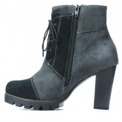 Ghete dama 1135 gri antilopa+negru