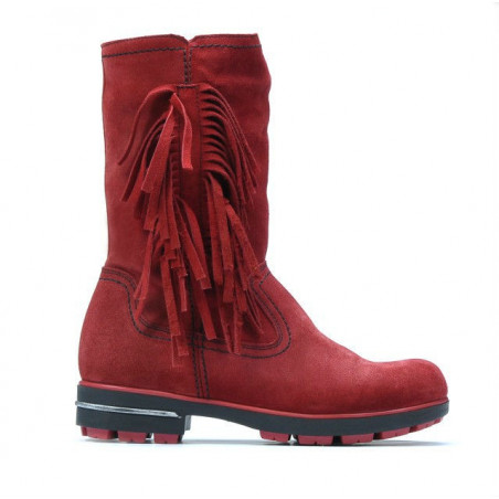 Cizme copii 3208 rosu velur