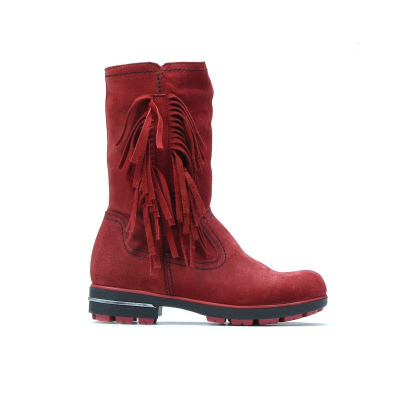Cizme copii 3208 rosu velur