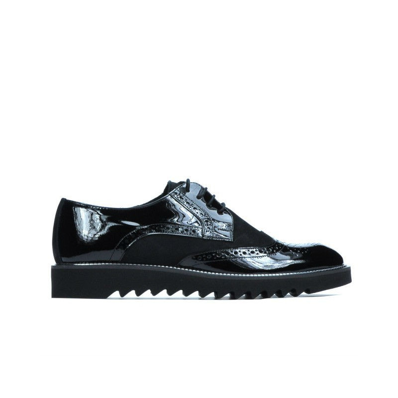 Pantofi casual barbati 831 lac negru combinat
