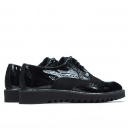 Pantofi casual barbati 831 lac negru combinat