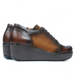 Pantofi casual dama 668 maro combinat