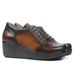 Pantofi casual dama 668 maro combinat