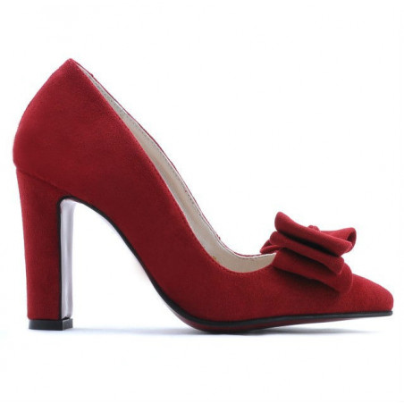 Pantofi eleganti dama 1252 rosu antilopa