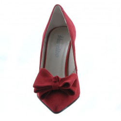 Pantofi eleganti dama 1252 rosu antilopa