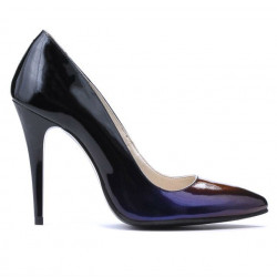 Pantofi eleganti 1241 lac negru+mov (cameleon)