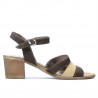 Sandale dama 5024 cafe velur combinat