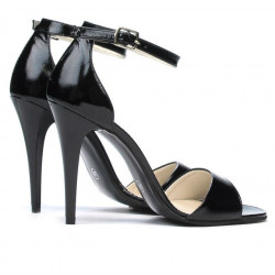 Sandale dama 1238 lac negru satinat