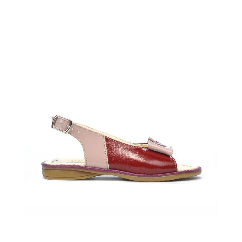 Sandale copii mici 58c lac bordo+bej sidef