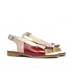 Kisgyerek szandál 58c lakk bordó+bézs gyöngyházfényű