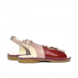 Kisgyerek szandál 58c lakk bordó+bézs gyöngyházfényű