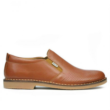 Pantofi casual barbati (marimi mari) 7200mp maro perforat