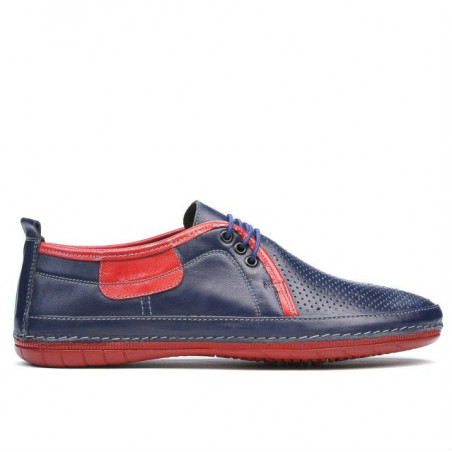 Mocasini barbati 865 indigo+rosu