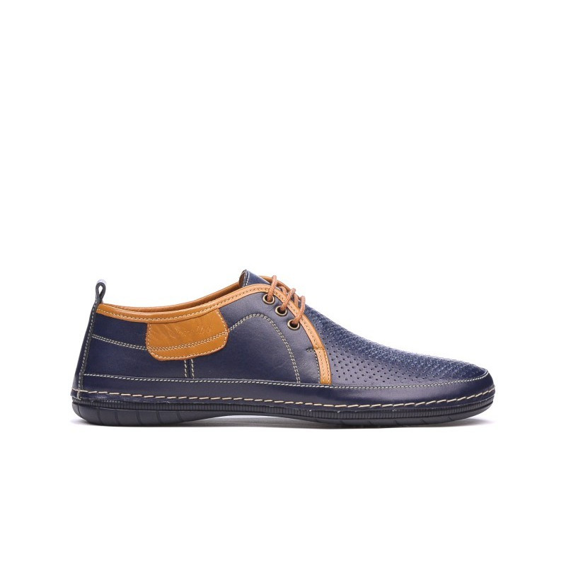 Mocasini barbati 865 indigo+maro