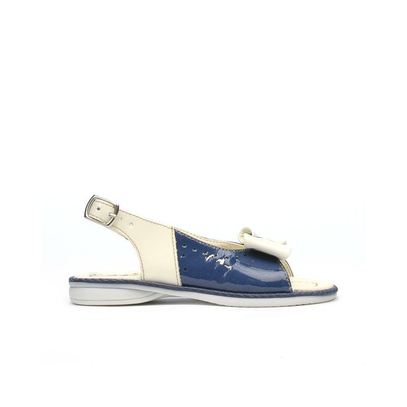 Sandale copii mici 58c lac indigo+bej
