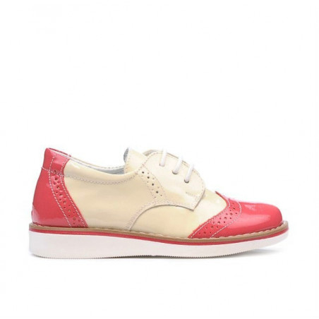 Pantofi copii mici 60c lac roz+bej