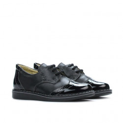 Pantofi copii mici 60c lac negru combinat